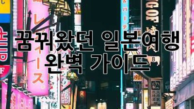 꿈꿔왔던 일본여행, 완벽 가이드! ✨